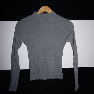 Light Gray Mock Neck Long Sleeved Light Sweater